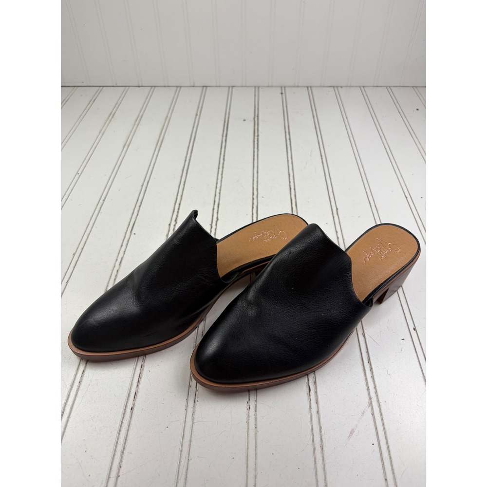 Crown Vintage Vintage Y2K Black Leather Slip On Mules Women's Size 7M - Picture 4 of 9